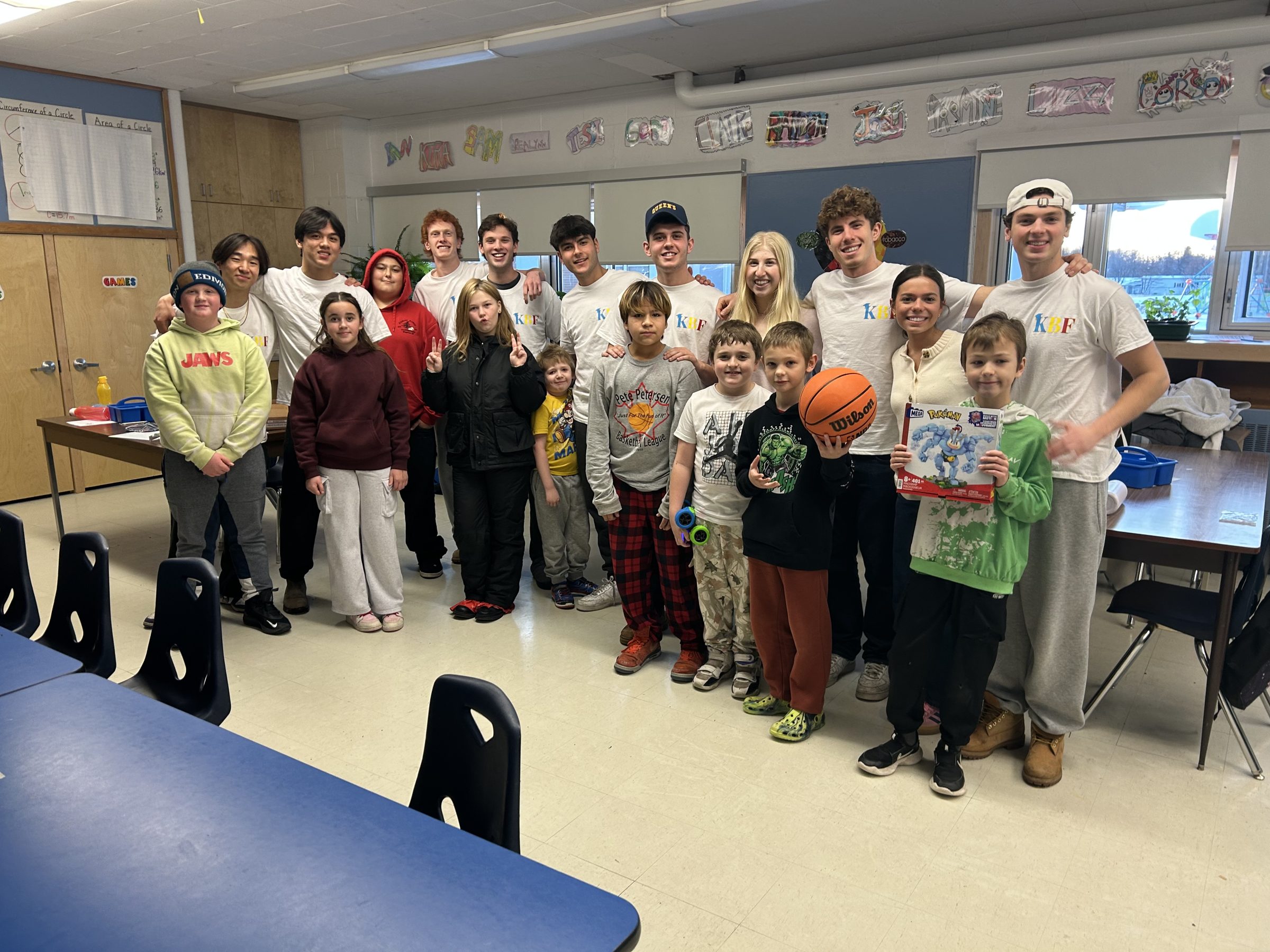 Kingston Bright Futures tutors and students together after a tutoring session at John Graves Simcoe Public School
